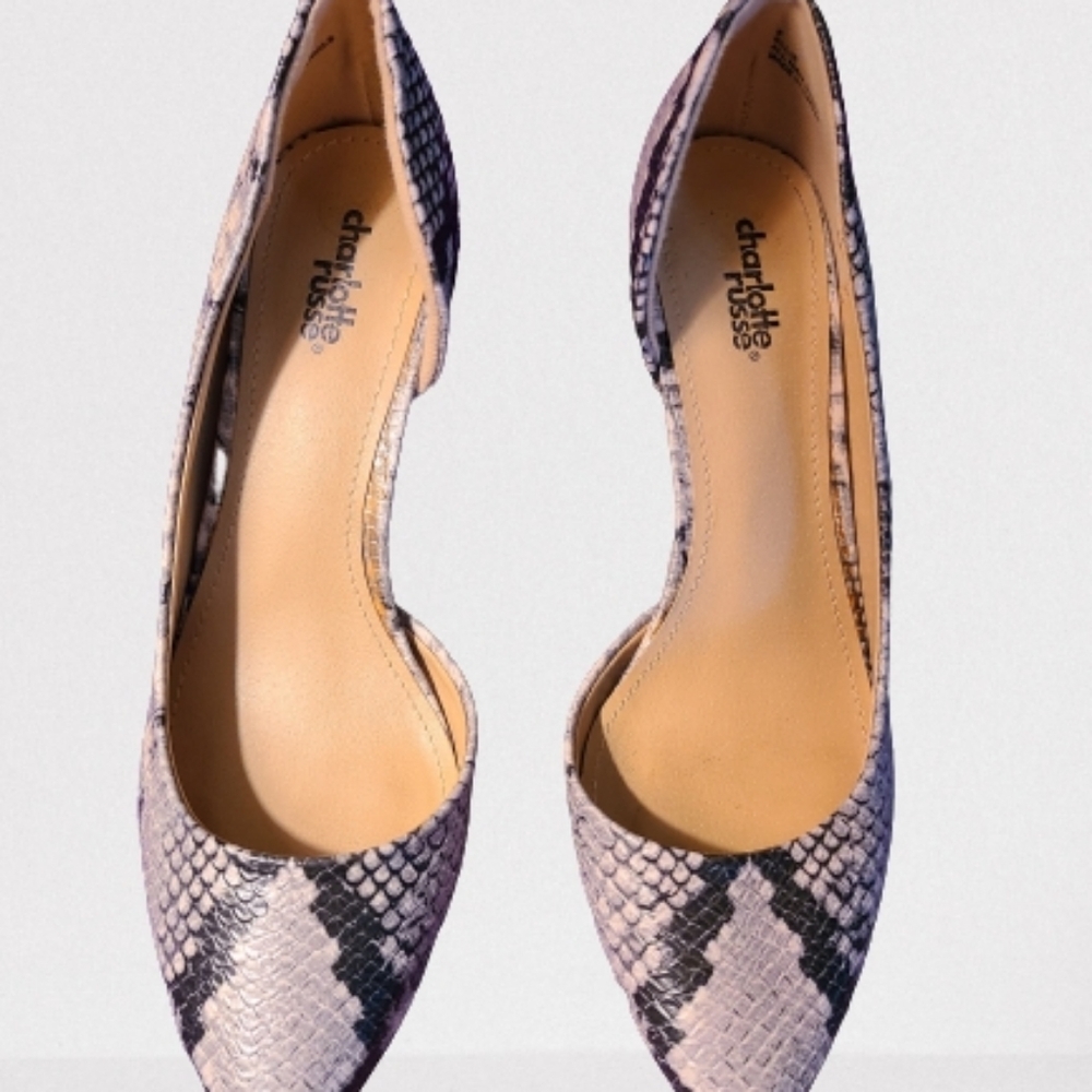 Charlotte Russ Snake Print Pumps